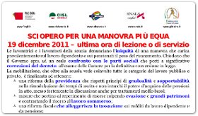 Sciopero per una manovra più equa,  19 dicembre 2011 – ultima ora di lezione o di servizio