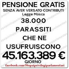 Uno scandalo vomitevole: 35.000 sindacalisti e politici incassano, grazie alla legge Mosca-Treu, una pensione aggiuntiva senza aver versato una lira di contributo