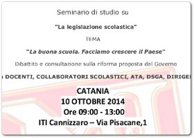 Seminario di studio su La legislazione scolastica: ‘La buona scuola. Facciamo crescere il Paese’, ITI Cannizzaro di Catania