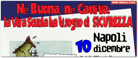 Né Buona, né Cattiva: la Vera Scuola ha bisogno di Sicurezza