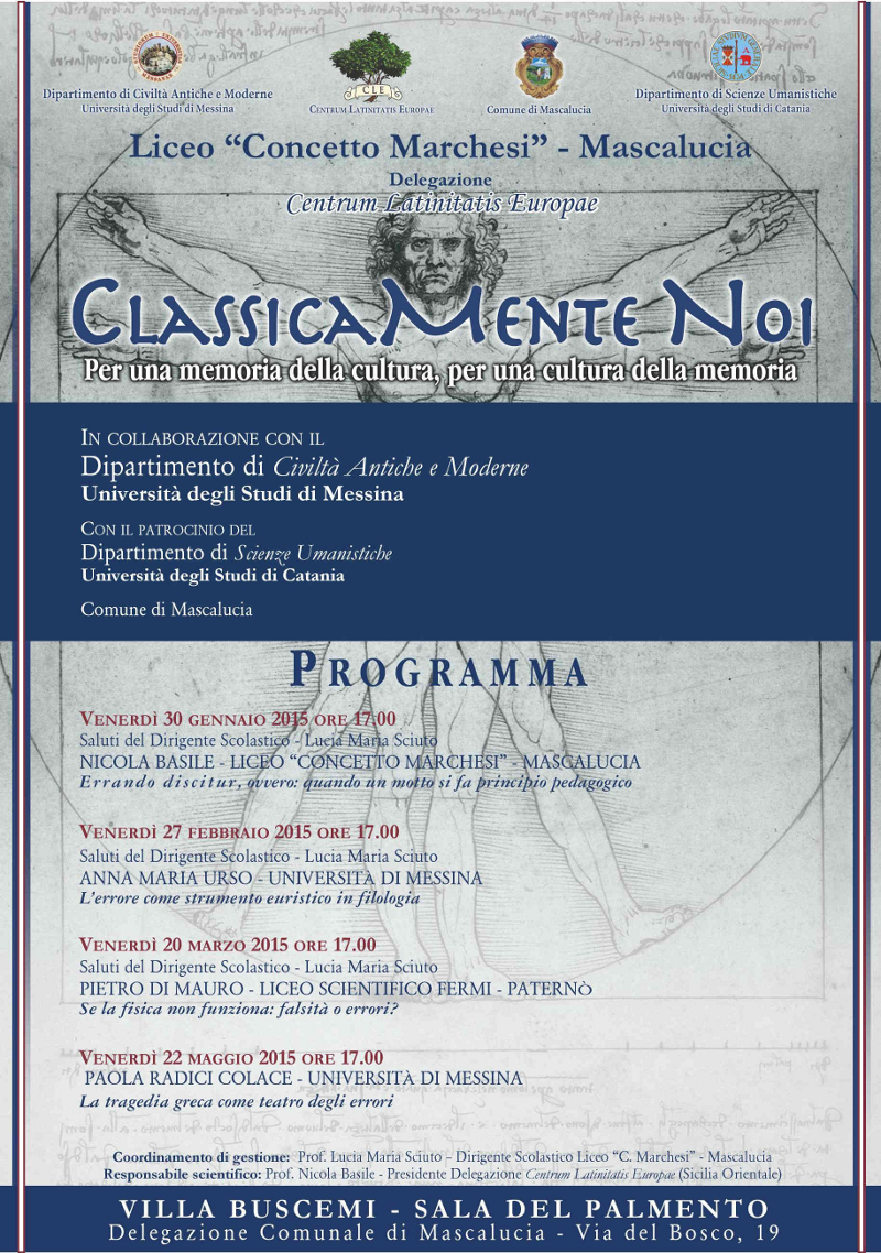 Locandina del ciclo di conferenze ClassicaMente Noi 2015
