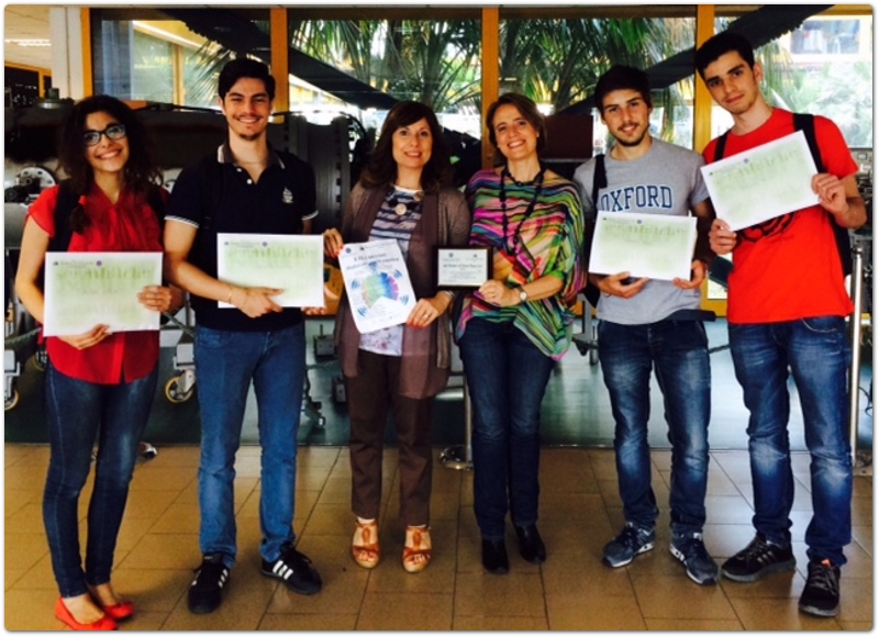 Claudia Borrometi, Gianluca Moliteo, Samuele Mulè e Matteo Angelica della classe 4D e Daniele Casella della classe 5E