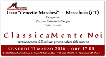 Conferenza prof. Cipolla Università di Catania – ClassicaMente Noi al Liceo ‘C. Marchesi’ di Mascalucia