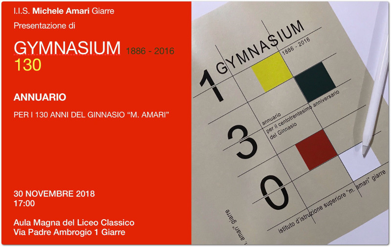 Gymnasium 130, annuario celebrativo dei 130 anni di vita dell’IIS M. Amari di Giarre