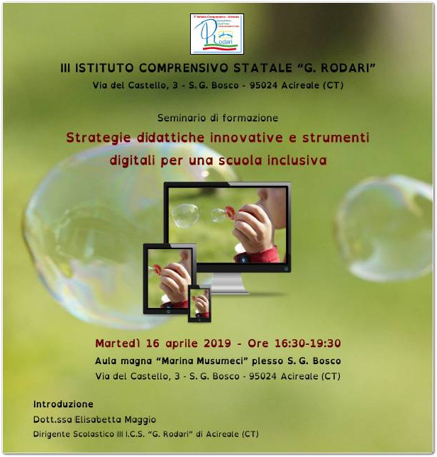 Seminario di formazione Strategie didattiche innovative e strumenti digitali per una scuola inclusiva