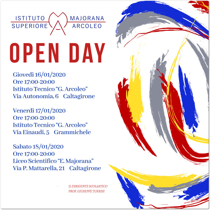 16-17-18 Gennaio open day all’I.S. Majorana-Arcoleo di Caltagirone