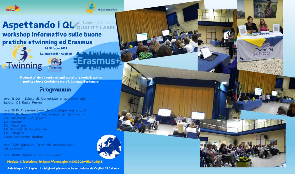 “Aspettando i QL”. Workshop sulle buone pratiche eTwinning/Erasmus all’I.C. Rapisardi – Alighieri di Catania